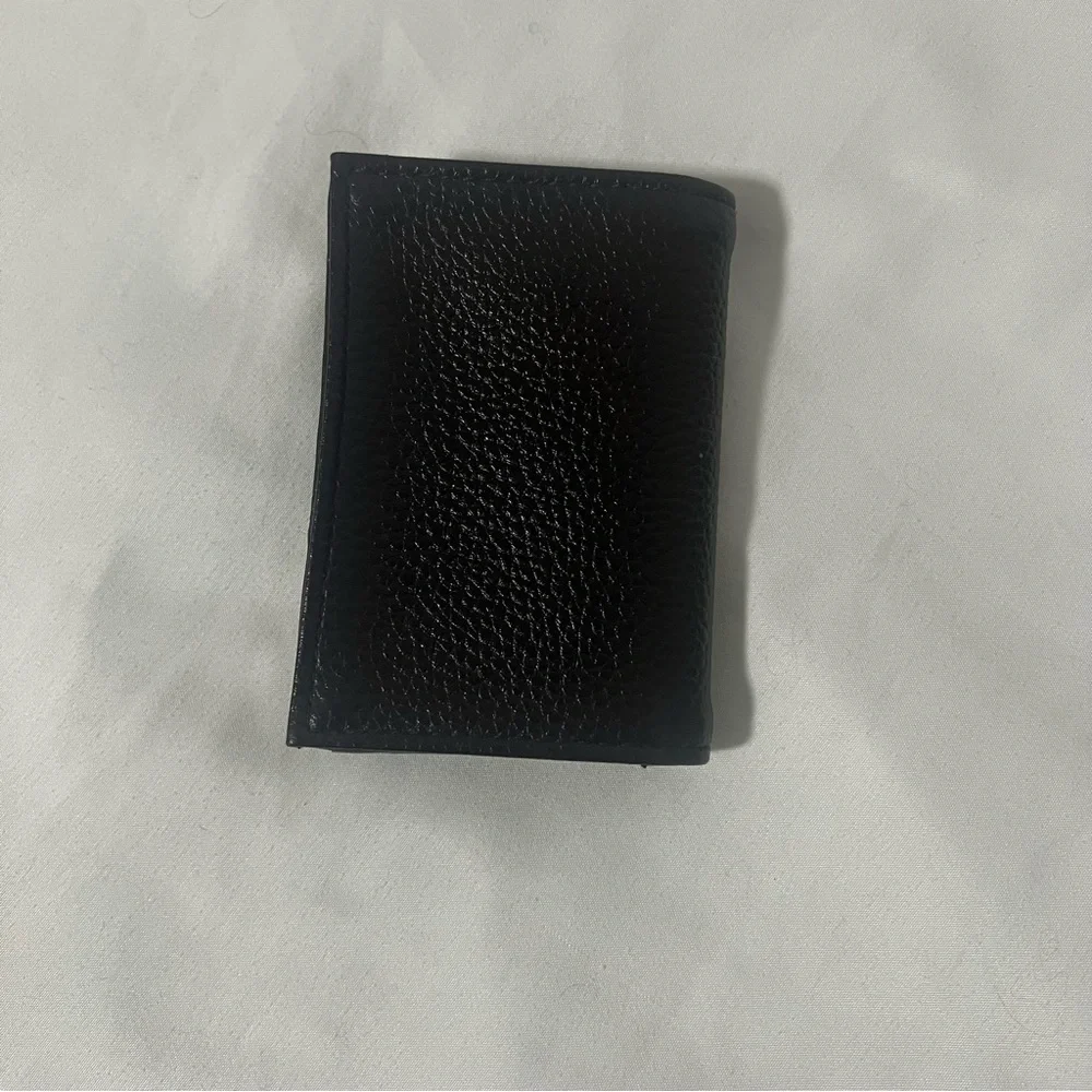 Chocolate Brown Pebbled Leather Key & Card Holder Everyday Convenient EUC Unisex